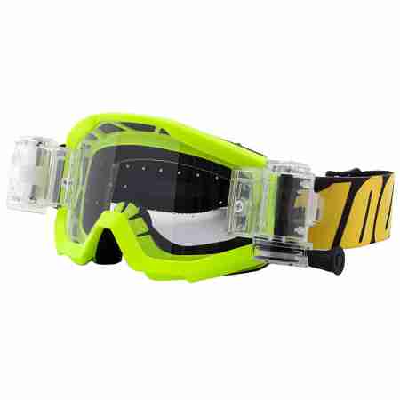 фото 2 Кроссовые маски и очки Мотоочки подростковые 100% Strata Jr. Mud Neon Yellow - Clear Lens