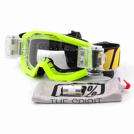 фото 4 Кроссовые маски и очки Мотоочки подростковые 100% Strata Jr. Mud Neon Yellow - Clear Lens
