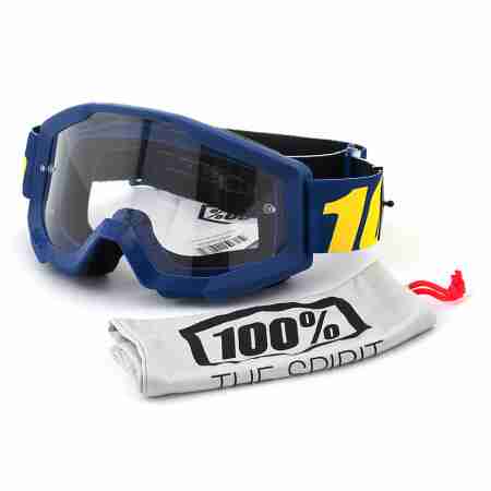 фото 2 Кросові маски і окуляри Мотоокуляри 100% Strata Moto Goggle Hope - Clear Lens