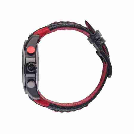 фото 3 Красиві дрібниці (подарунки мотоциклісту) Годинник Alpinestars Tech Watch Chrono Leather Strap Black-Red