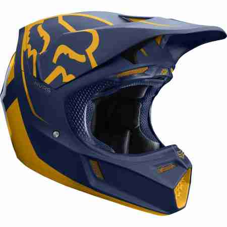 фото 1 Мотошлемы Мотошлем Fox V3 Kila Helmet ECE Navy-Yellow M