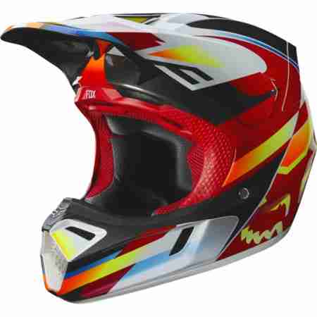 фото 3 Мотошлемы Мотошлем Fox V3 Motif Helmet ECE Red-Yellow L