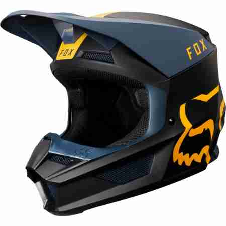 фото 1 Мотошлемы Мотошлем Fox V1 Mata Helmet Navy-Yellow L