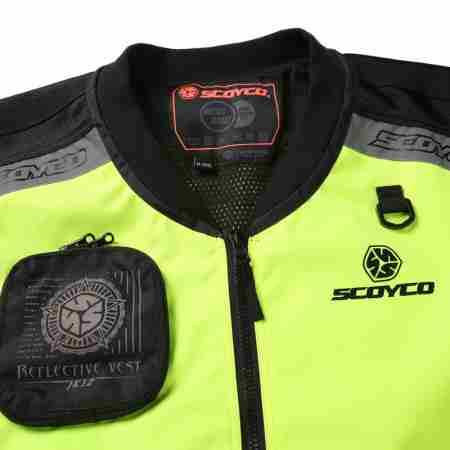 фото 5 Мотожилети Світловідбивний жилет Scoyco JK32 Vest Green S-L