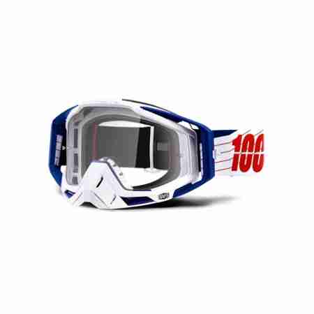 фото 1 Кроссовые маски и очки Мото очки 100% RACECRAFT Goggle Bibal/White - Clear Lens