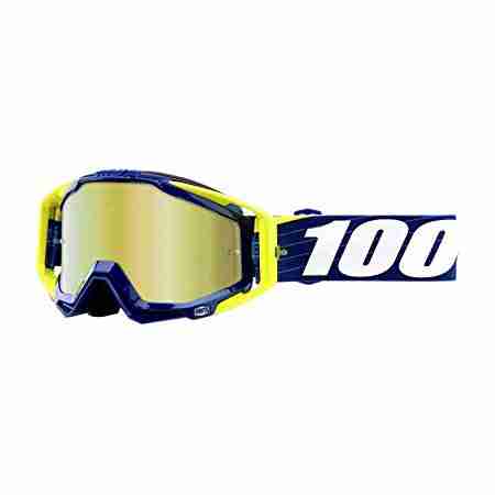 фото 1 Кроссовые маски и очки Мото очки 100% RACECRAFT Goggle Bibal/Navy - Mirror Gold Lens