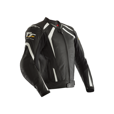 фото 1 Мотокуртки Мотокуртка RST IOM TT Grandstand CE Mens Leather Jacket Black-White 52