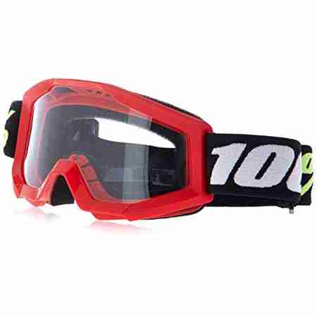 фото 1 Кроссовые маски и очки Детские мото очки 100% Strata Mini Goggle Red - Clear Lens