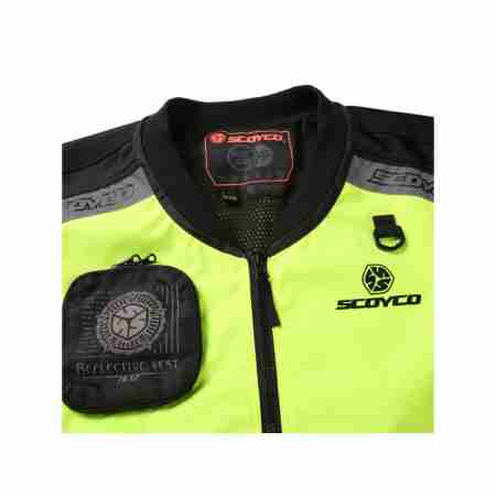 фото 5 Мотожилеты Светоотражающий жилет Scoyco JK32 Vest Green XL-XXXL