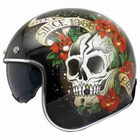фото 2 Мотошлемы Мотошлем MT Le Mans 2 SV Skull and Roses Metal Red M