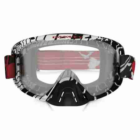 фото 2 Кросові маски і окуляри Мотоокуляри Oakley O2 MX SKULL RUSHMORE Red-White-Black Clear