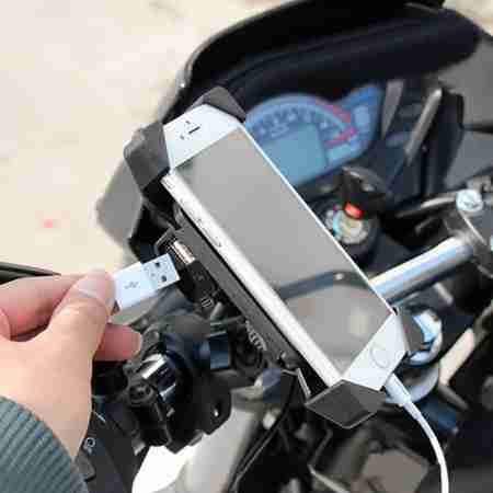 фото 7 Держатель телефона, планшета на мотоцикл Держатель для смартфона Motorace MDT-001