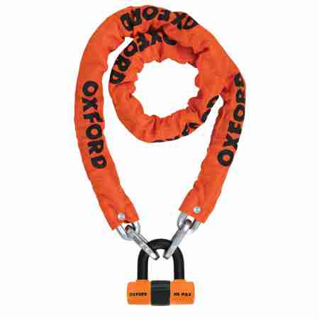 фото 1 Мотозамки Мотозамок з ланцюгом Oxford HD Chain Lock 1.5mtr Orange