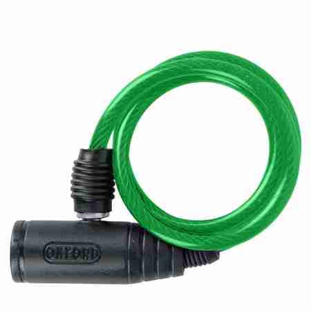 фото 1 Мотозамки Трос противоугонный Oxford Bumper Cable Lock Green 6mm x 600mm