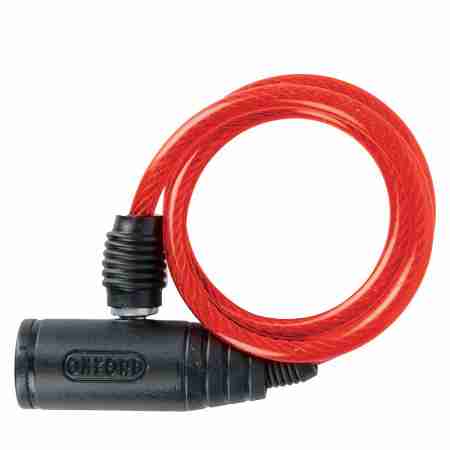 фото 1 Мотозамки Трос протиугінний Oxford Bumper Cable Lock Red 6mm x 600mm