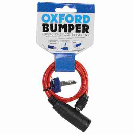 фото 5 Мотозамки Трос противоугонный Oxford Bumper Cable Lock Red 6mm x 600mm
