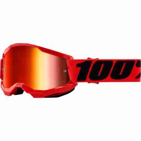 фото 1 Кроссовые маски и очки Мотоочки детские 100% Strata II Youth Goggle Mirror Red Lens Mirror Lens Red