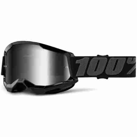 фото 1 Кроссовые маски и очки Мотоочки 100% Strata Goggle II Mirror Silver Lens, Mirror Lens Black
