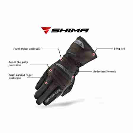фото 5 Мотоперчатки Мотоперчатки Shima Touringdry Black 2XL