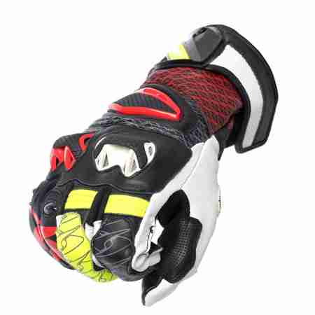 фото 1 Мотоперчатки Мотоперчатки кожаные Spyke Tech Pro Blk-Wht-Fluo Red-Fluo Yellow M