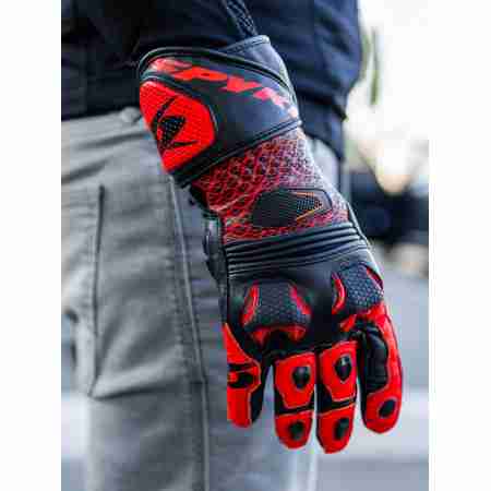 фото 8 Мотоперчатки Мотоперчатки кожаные Spyke Tech Race Black-Fluored M