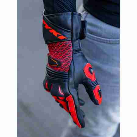 фото 7 Мотоперчатки Мотоперчатки кожаные Spyke Tech Race Black-Fluored M