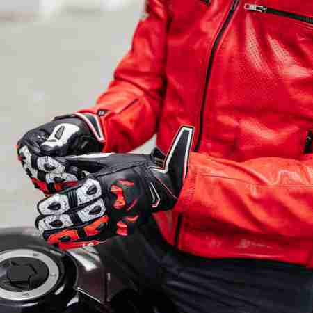 фото 8 Мотоперчатки Мотоперчатки кожаные Spyke Tech Sport Vented 2.0 Black-White-Fluo Red M