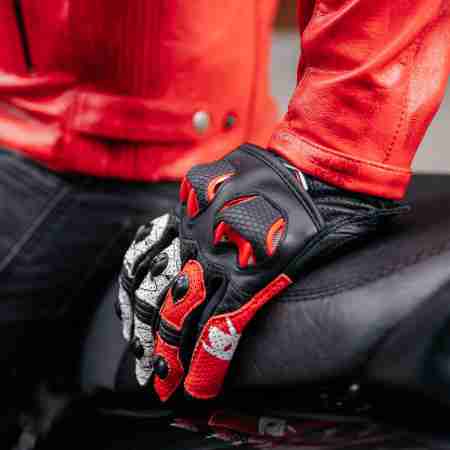 фото 7 Мотоперчатки Мотоперчатки кожаные Spyke Tech Sport Vented 2.0 Black-White-Fluo Red M