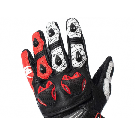 фото 3 Мотоперчатки Мотоперчатки кожаные Spyke Tech Sport Vented 2.0 Black-White-Fluo Red M