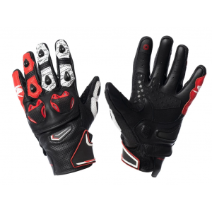 Мотоперчатки кожаные Spyke Tech Sport Vented 2.0 Black-White-Fluo Red M