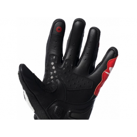 фото 3 Мотоперчатки Мотоперчатки кожаные Spyke Tech Sport Vented 2.0 Black-White-Fluo Red XL
