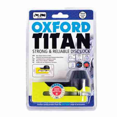 фото 3 Мотозамки Мотозамок Oxford Titan Yellow Disc-Lock & Pouch