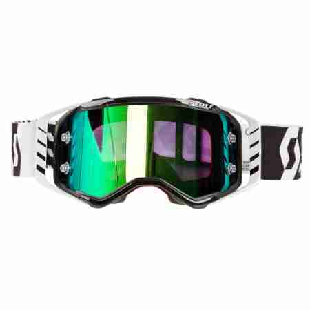 фото 2 Кроссовые маски и очки Мотоочки Scott Prospect Black-White-Green Chrome Works