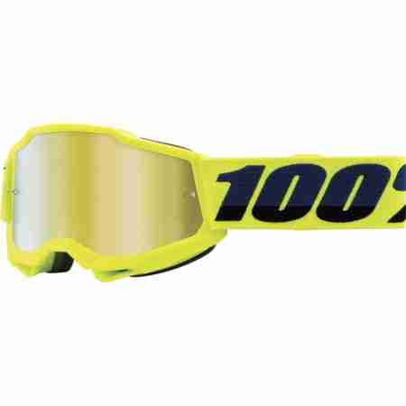 фото 1 Кроссовые маски и очки Мотоочки детские 100% Accuri 2 Fluo Yellow - Mirror Gold Lens, Mirror Lens