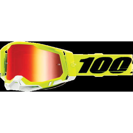 фото 1 Кроссовые маски и очки Мотоочки 100% Racecraft 2 Yellow - Mirror Red Lens, Mirror Lens