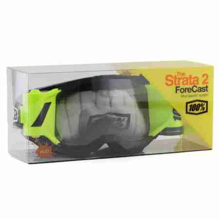 фото 3 Кроссовые маски и очки Мотоочки 100% Strata 2 Forecast Black - Clear Lens, Roll-Off