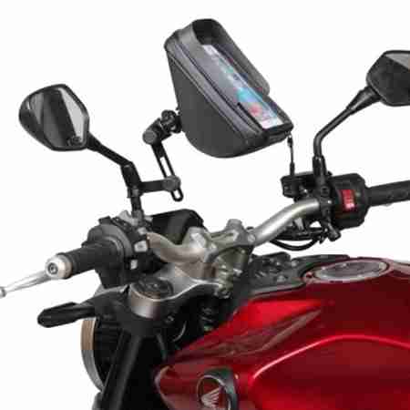 фото 6 Держатель телефона, планшета на мотоцикл Держатель для смартфона Shad с карманом SG75M на зеркало