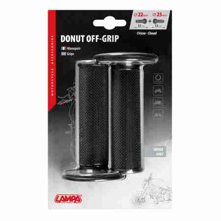 фото 3 Моторучкі Моторучки універсальні (мотогріпси)  Lampa Donut Off-Road Black - Grey