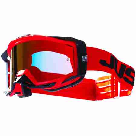 фото 3 Кросові маски і окуляри Мотоокуляри Just1 Iris 2.0 Logo Red-Black Mirror Red Len