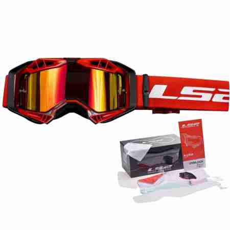 фото 3 Кросові маски і окуляри Мотоокуляри LS2 Aura Pro Black Red with Iridium Visor