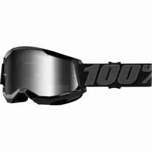 Мотоочки Ride 100% Strata 2 Black - Mirror Silver Lens, Mirror Lens
