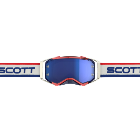 фото 2 Кроссовые маски и очки Мотоочки Scott Prospect Retro White-Blue Blue Chrome Works