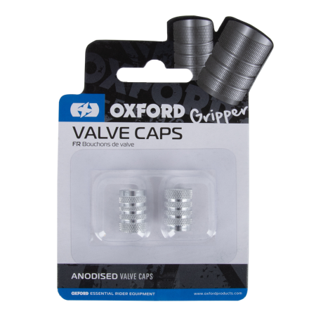 фото 2 Аксесуари Ковпачки клапана Oxford Gripper Valve Caps Silver