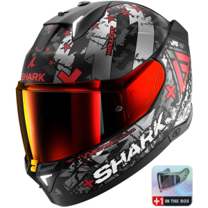 Мотошолом Shark Skwal i3 Hellcat Matt Black-Grey-Red