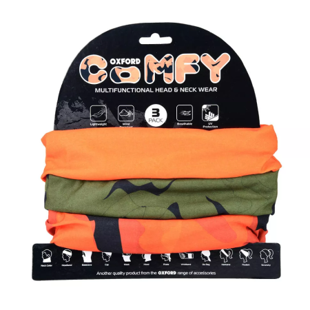 фото 5 Баффи, бандани Набір баффів Oxford Comfy Havoc Orange 3-Pack