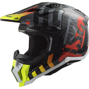 Мотошлем LS2 MX703 C X-Force Barrier H-V Yellow-Red