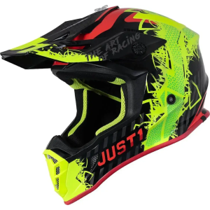 Мотошлем Just1 J38 Mask Fluo Yellow-Red-Black