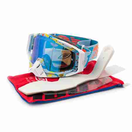 фото 3 Кроссовые маски и очки Мотоочки 100% Racecraft Goggle Hyperloop - Mirror Blue Lens