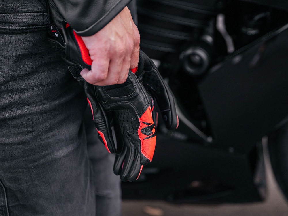 Мотоперчатки кожаные Spyke Tech Race Black-Fluored M