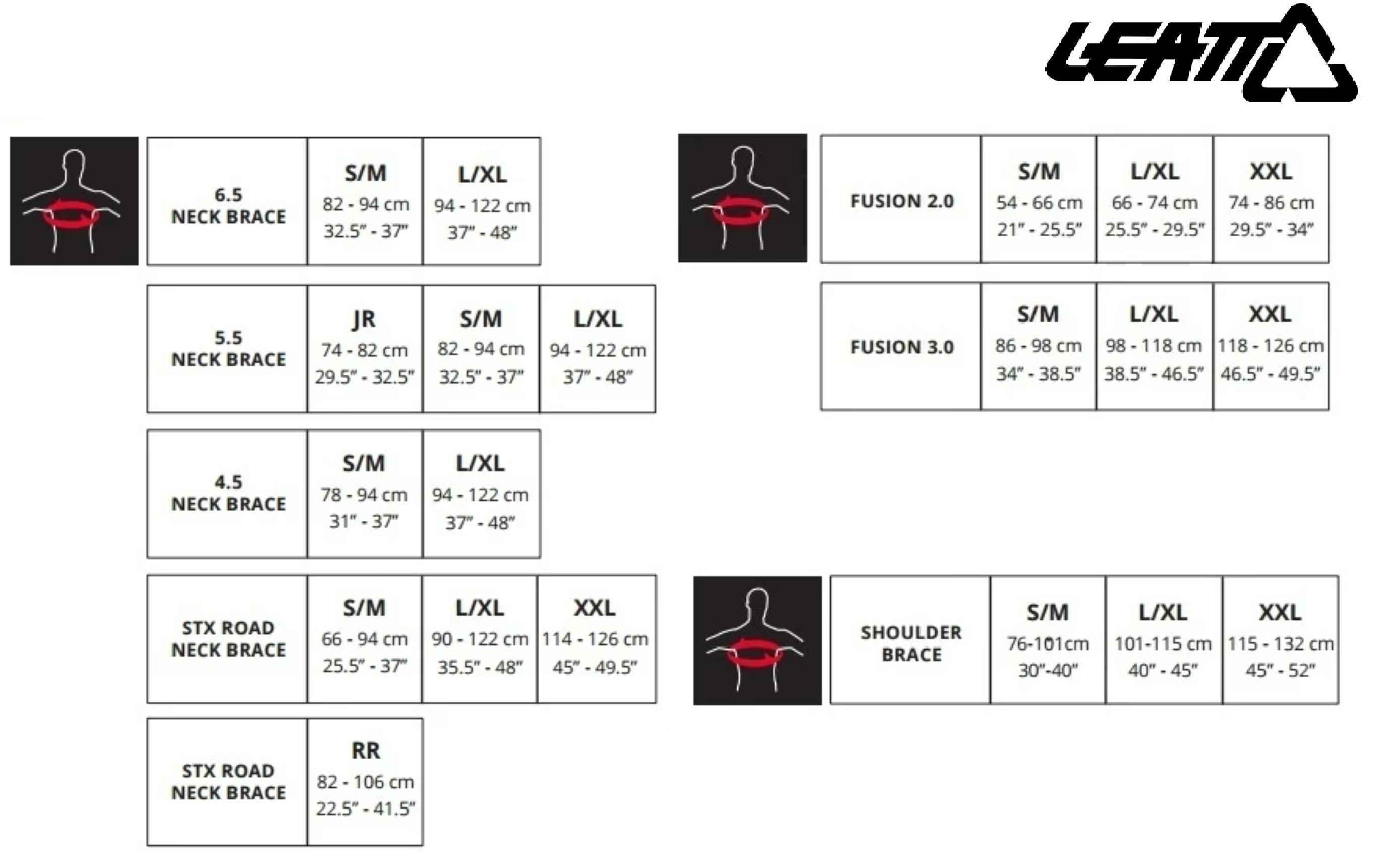 Таблиця розмірів - Моточерепаха Leatt Chest Protector 3.5 Pro Black One Size
